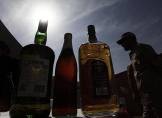 Balochistan Levies Force in Action to seizes dozens of wine and Beer bottles in Ormara Balochistan