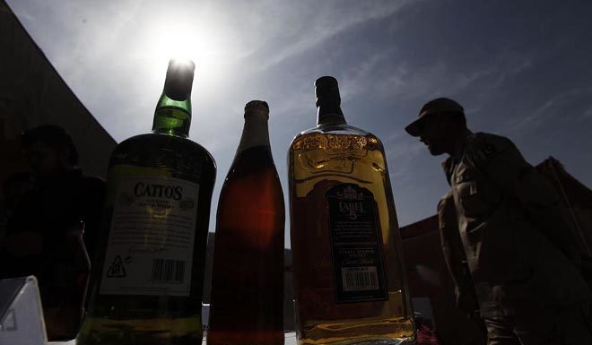 Balochistan Levies Force in Action to seizes dozens of wine and Beer bottles in Ormara Balochistan