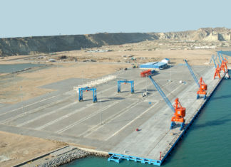 Early Image of Gwadar Port in construction phases