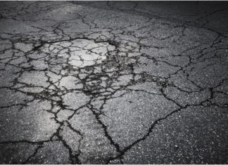 Poor road construction in Turbat