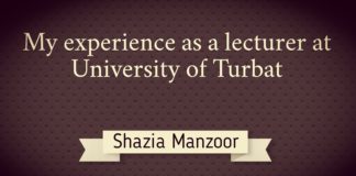 My experience as a lecturer at University of turbat