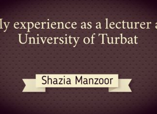 My experience as a lecturer at University of turbat