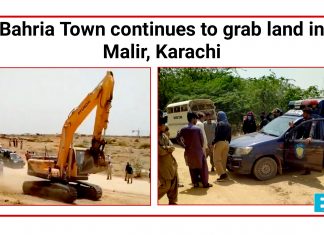 Bahria Town continues to grab land in Malir, Karachi Bahria town karachi grab the land in Malir