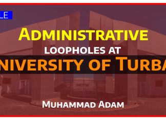 Administrative loopholes at University of Turbat Administrative loopholes at University of Turbat