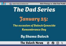 January 25: The occasion of Baloch Genocide Remembrance Day